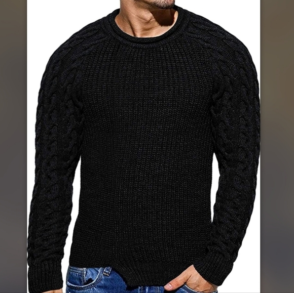 New Mens Pullover Sweater Winter Ribbed Knitted - Picture 1 of 1